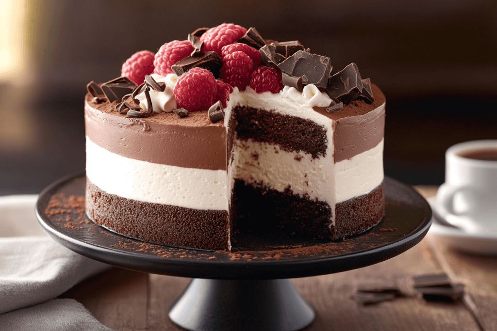 Triple Chocolate Mousse Cake