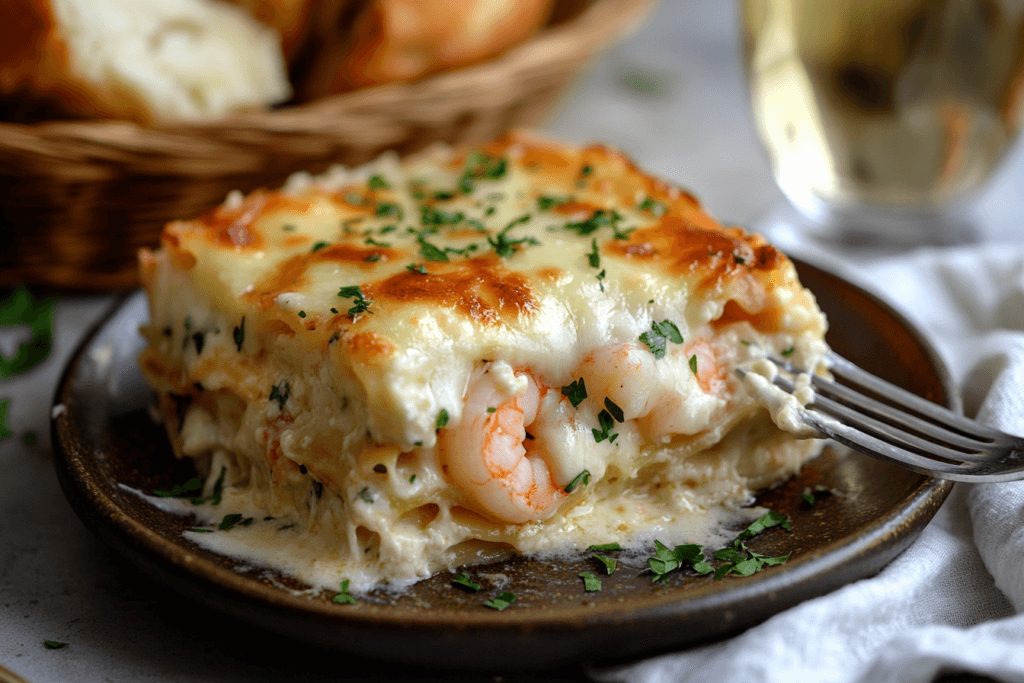 Garlic Butter Shrimp Scampi Lasagna