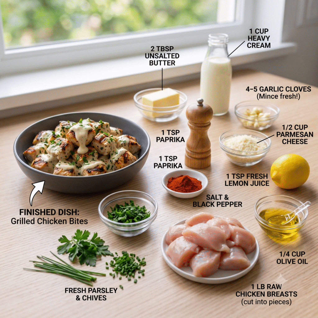 post Grilled Chicken Bites with Creamy Garlic Sauce: Easy 30-Minute Recipe