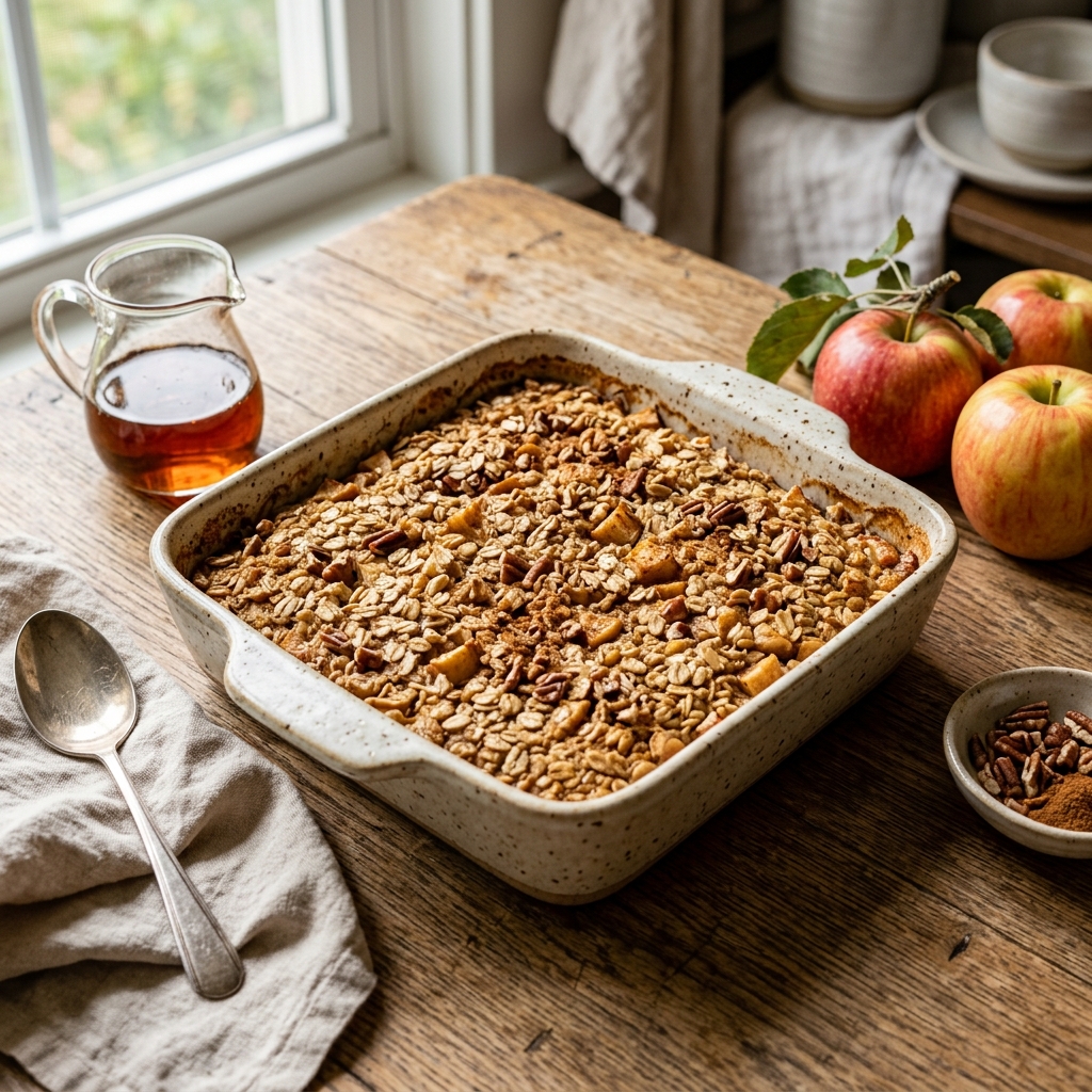 post Easy Healthy Baked Oatmeal with Apple and Cinnamon