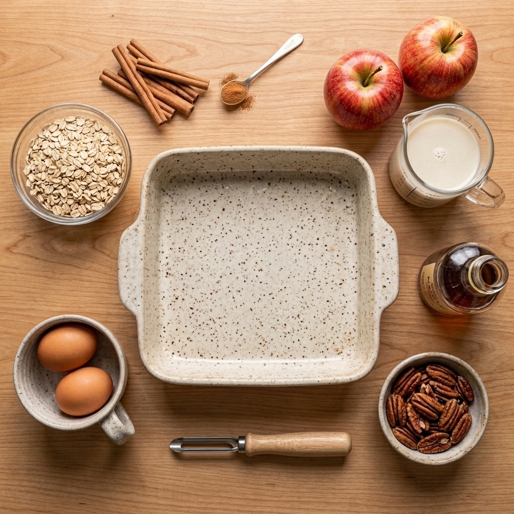 post Easy Healthy Baked Oatmeal with Apple and Cinnamon